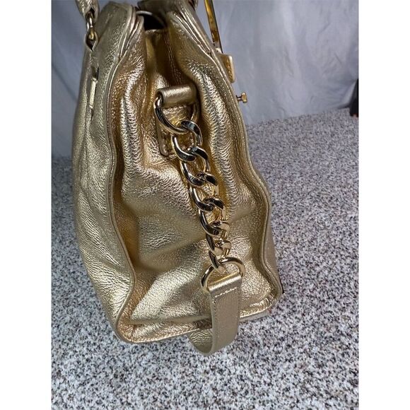 Michael Kors Hamilton Tote Bag Pale Gold Leather Women's Handbag - Picture 6 of 13